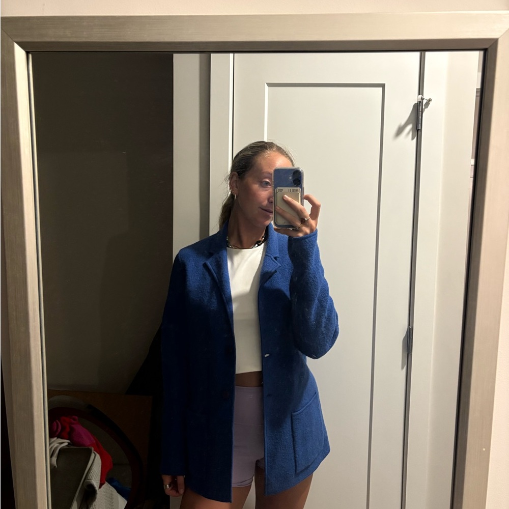 Evan Picone Blue Blazer Relaxed Fit Suit Jacket